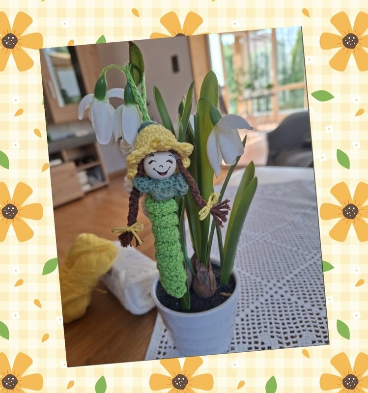 Häkelanleitung Glückswürmchen "Blumenkinder"