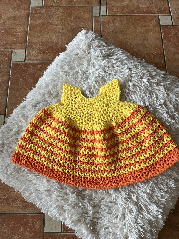 Crochet pattern baby dress Raspberry