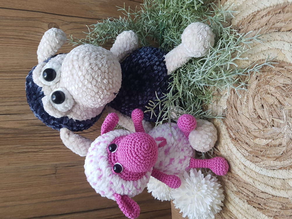 Crochet Pattern Sheep - Dolly and Molly - PDF US Terms