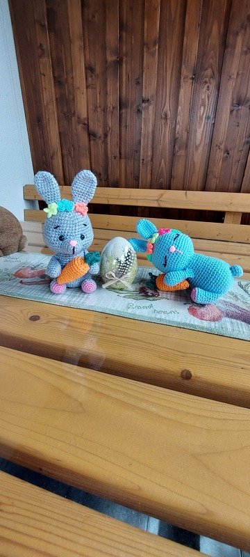 Two Easter bunnies Crochet pattern amigurumi PDF