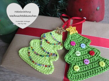 Häkelanleitung für Anhänger Weihnachtsbäumchen