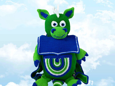 Kinderrucksack Dino - Häkeln