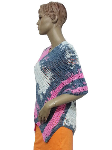 Häkelanleitung asymmetrischer Pulli Größe 36 bis 46