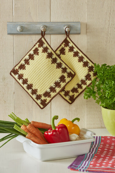 Frühstücks-Set Häkeln - Topflappen, Tischset, Brotkorb