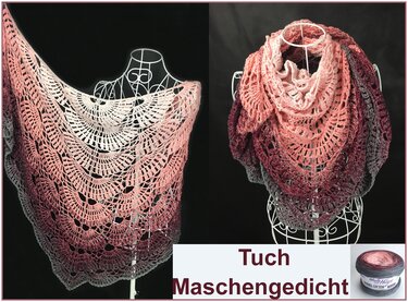 Tuch "Maschengedicht" Häkeln mit 1 Bobbel