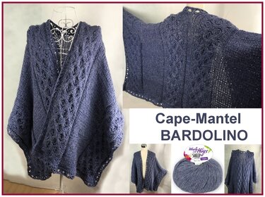Cape-Mantel Bardolino gestrickt aus Woolly Hugs Sheep - Stricken