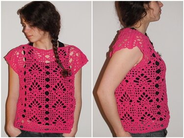 Häkelanleitung Netzshirt Etosalia alle Größen schnell gehäkelt