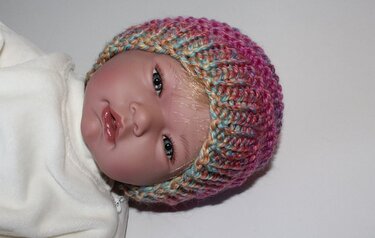 Strickanleitung 2 Babymützen, Wendemützen 0 - 4 Monate + Booties Sohlenlänge 9 cm