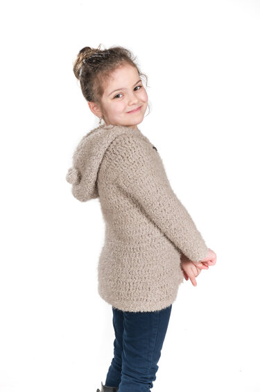 - MELLY - Softmantel, Teddymantel, ab Baby - Plus-Size häkeln, RVO Raglan von oben mit Kapuze und Teddyohren