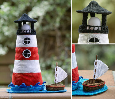 Leuchtturm Mit Boot - Häkeln