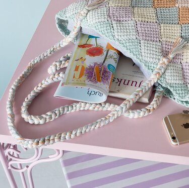 Tasche - Entrelac - aus Woolly Hugs Nobly - Veronika Hug - Häkeln