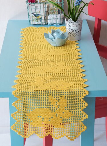 Läufer mit Osterhasen - Häkeln