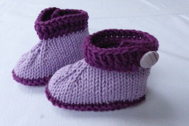 Strickanleitung Babyschuh / Booties Gestrickt mit Häkelkombination