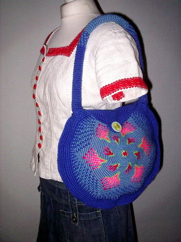 Runde Frühlingstasche für gute Laune - Häkeln