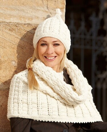Loop-Pelerine und Mütze Wintertraum Häkeln