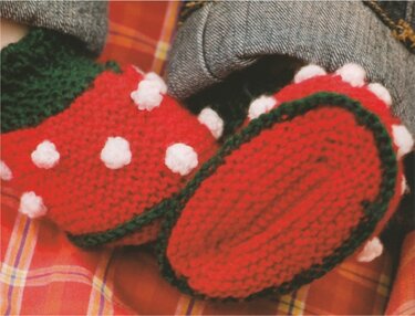 Strickanleitung Schühchen „Getupft wie ein Fliegenpilz“,