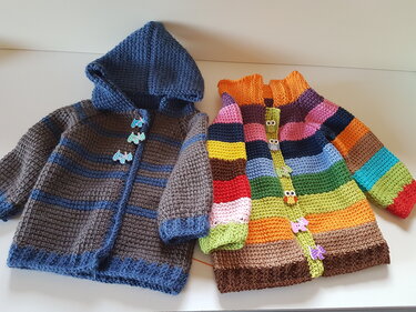 Jacke alle Größen im tunesischen Grundmuster - Häkeln