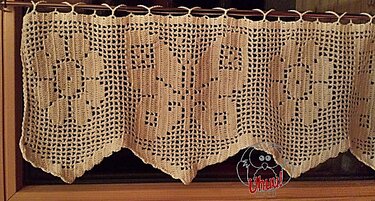 Gardine Schmetterling, Filet-Häkelanleitung