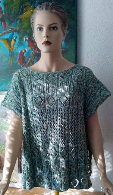 Strickanleitung Poncho - Pulli - Ocean  " Größe 40 - 44 "