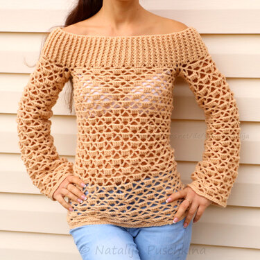 Häkelanleitung für luftige Tunika, Größe 34-52