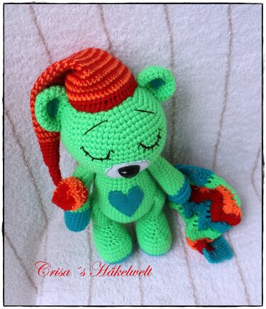 "Gute Nacht" Teddybär mit Kuscheldecke - Bild 2