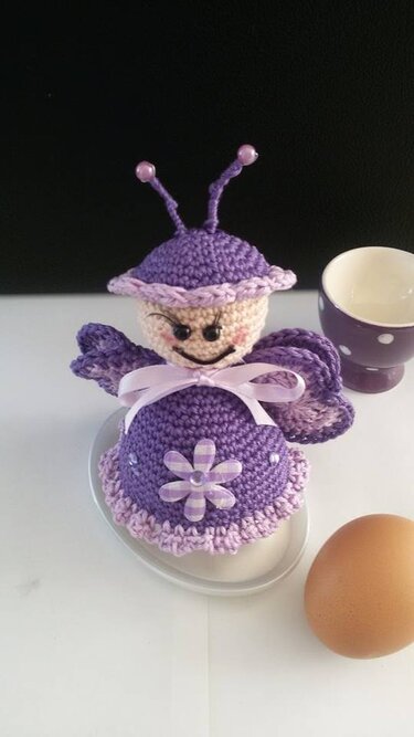 Eierwärmer Mrs. Butterfly - Häkeln