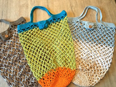 Häkel-Anleitung - Einkaufsnetz mit kleiner Tasche für Chip oder Geld - Häkeln