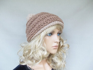Strickanleitung für Beanie "Meike" mit Bommel, slouchy - Bild 2