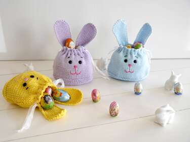 Knitting Pattern - Cute Bunny Bag - not only for Easter - No.159E