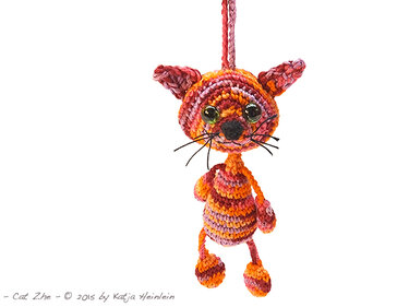 Häkelanleitung Katze Taschenbaumler Anhänger Cat