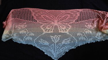 Motivtuch Frühlingswiese - Häkeln