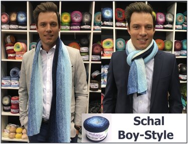 Schal Boy-Style aus 1 Woolly Hugs Bobbel-Cotton gestrickt