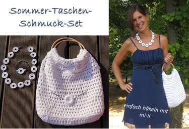 Sommer-Taschen-Schmuck-Set - Häkeln