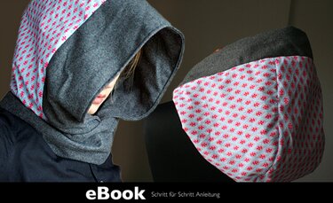 PDF Nähanleitung Xxl Kapuzenschal Scoodie Hoodie Hoody Kapuze Schal