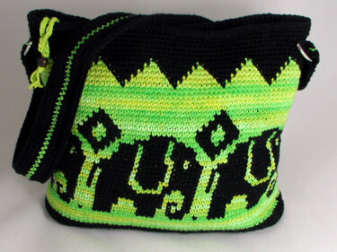 Umhängetasche Elefanten - Häkeln