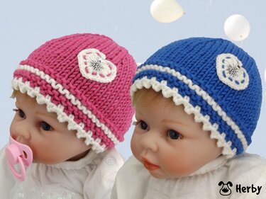 Strickanleitung Babymütze "Herzchen"