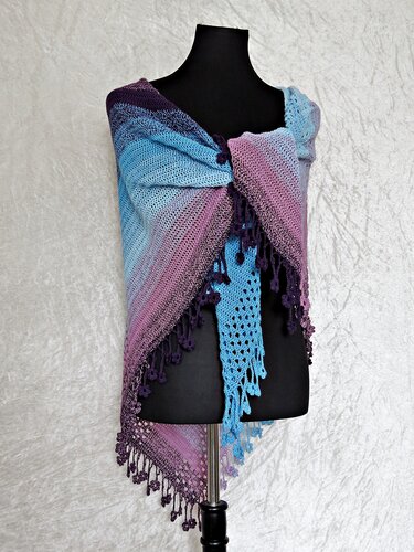 Crochet pattern shawl, wrap Daisy