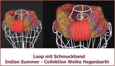 Loop mit Bindeband aus Indian Summer gestrickt - Stricken