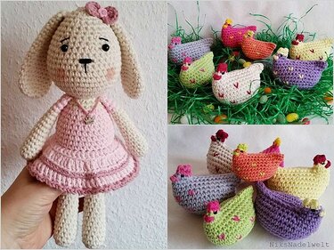 Häkelanleitungen Sparset - Häschen Anna und die Hühnchen