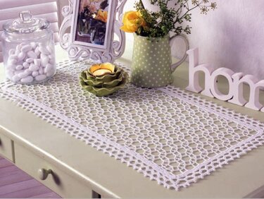 Läufer in Weiß - DH 91 - Häkeln