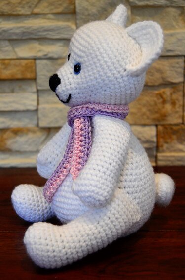 Eisbär Bär Teddy mit Schal PDF Häkelanleitung Kuscheltier Amigurumi