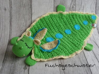 Häkelanleitung Schmusetuch / Babyspielzeug „Drachen“