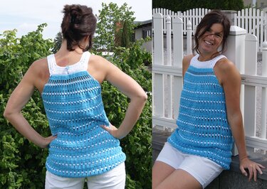 Top Summer-Splash (Gr. S - XL, leicht an alle Größe anzupassen) - Häkeln