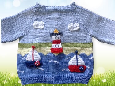 Raglanjacke "Am Meer" in 2 Größen - Strickanleitung