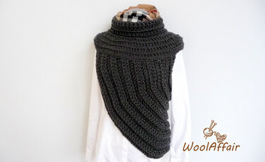 Crochet Pattern - Asym Shrug - Cape - Poncho - No.113E