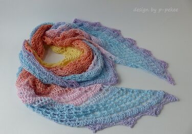 "Mija" luftiges Häkeltuch / Traum in Pastell - Häkeln