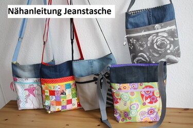 Nähanleitung Jeanstasche mit zwei Reißverschlüssen
