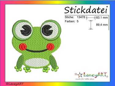 Stickdatei "Frosch" Pes Format (Deco, Brother, Babylock)  - Sticken