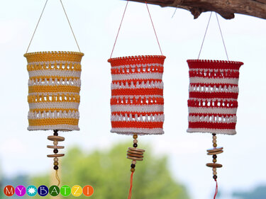 H&auml;kelanleitung f&uuml;r Lampions SOMMERFREUDE - super f&uuml;r Wollreste - Häkeln