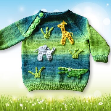 Strickanleitung Babypullover in 4 Größen - In Afrika